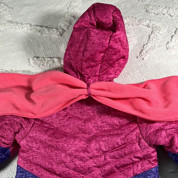 NWT Pacific Trail Hooded Puffer Winter Jacket Scarf Set Size 12 M Pink & Purple - Picture 9 of 13